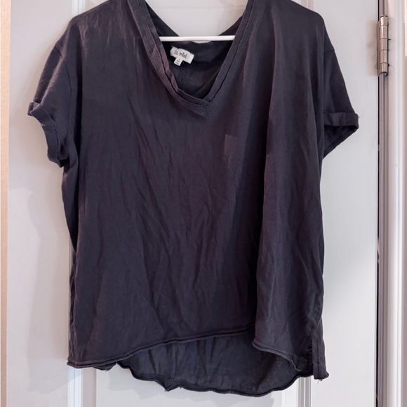 Maternity - La Miel Women's Dark Gray V-Neck Top - Picture 1 of 10